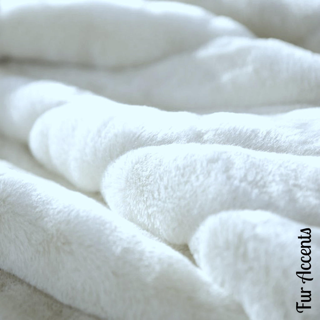Plush Faux Fur Throw Blanket, Soft Ribbed Chanel Mink Shag Bedspread 4 –  Fur Accents