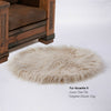 Plush Faux Fur Round Area Rug Traditional Designer Throw Long Hair Mongolian Sheepskin Llama 4 Colors 100% Animal Friendly Fur Accents - USA