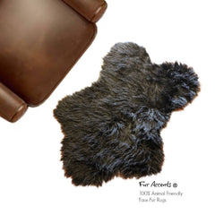 Plush Faux Fur Sheepskin Area Rug - Luxury Fur Black, Brown, White of Off White Shag - Rug Shape - Designer Throw Rug - Fur Accents USA