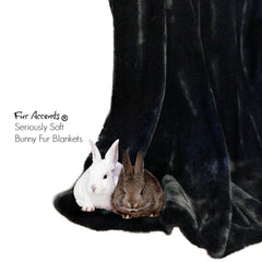 Plush Soft Faux Fur Throw Blanket - Bunny Rabbit Fur - Minky Cuddle Lining -Designer Throw - 6 Colors -Art Rug by Fur Accents - USA