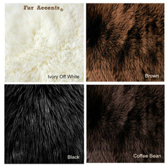 Plush Faux Fur Area Rug - Luxury Fur Thick Buffalo Hide Bear Skin - Faux Fur - Animal Pelt Shape Designer Throw Rug - Fur Accents - USA