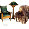 Plush  Faux Fur Throw Blanket - Brown Desert Fox - Wolf Fur - Bedspread - Luxury Fur -  Minky Cuddle Fur Lining Fur Accents USA