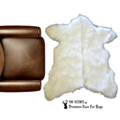 Faux Bear Skin Rug - Faux Fur Area Rug - White,Off White,Brown,Black,Tan,Gray - Sierra Bear Pelt Shape Designer Throw Rug Fur Accents - USA