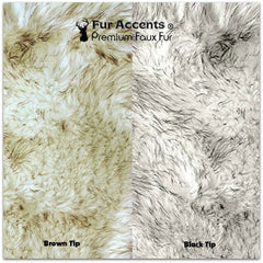 Plush Faux Fur Area Rug - Luxury Fur  Padded Shaggy Dognappers Pet Bed Sheepskin Chubby Bear - Black Tip - Brown Tip - Fur Accents USA