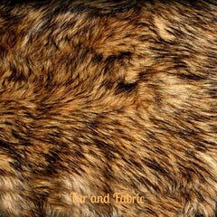 Plush Faux Fur Round Area Rug - Traditional Designer Throw Rug  - Golden Brown Wolf Fur -  100% Animal Friendly Fur Accents - USA
