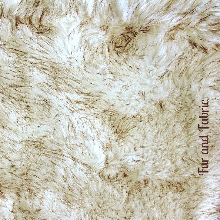 Plush Faux Fur Arctic Wolf Skin Area Rug - Luxury Fur Black Tip Shag - Sheepskin - Pieced Patchwork Rug - Designer Throw - Fur Accents USA