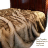 Plush Faux Fur Throw Blanket - Bedspread - Luxury Long Hair Brown Tip Arctic Wolf Fur Fleece Cuddle Fur Lining - Fur Accents - USA