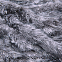 Hand Crafted Area Rug, Faux Fur Pelt Rug, Tan Multi Lynx or Gray Multi Lynx Fur, Random Pelt Shape - Hand Made Designer Throw Rug - Fur Accents - USA