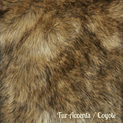 Plush Faux Fur Bedspread - Coyote - Desert Wolf Design - Designer Area Rug , Bedspread  or Throw , Hand Made to Order in America by  by Fur Accents USA