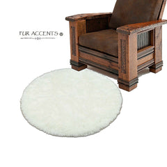 Plush Faux Fur Area Rug - Shaggy Sheepskin - Round - Designer Throw Carpet - Art Rugs by Fur Accents - USA