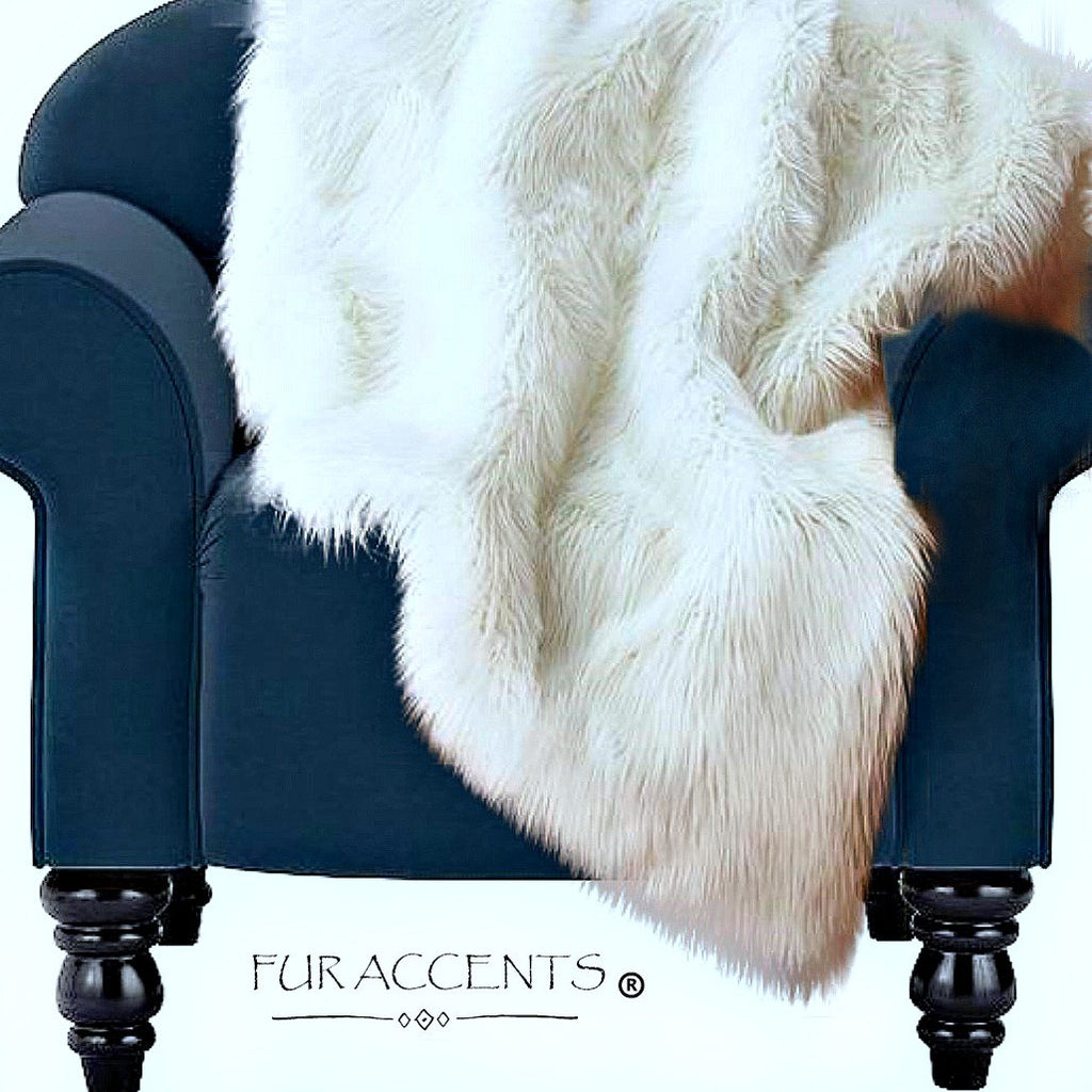 Fur Accents Faux Fur  Throw Blanket, Soft Bunny Fur,  Rabbit Fur, Minky Fur, Color  and Sizes available, Cuddle Minky Lining
