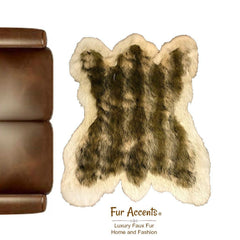 Extraordinary Hand Crafted Faux Fur Rug, Luxury Fur, Soft, Thick, White Border, Bear Skin Rug, Sheepskin, Designer Shag Carpet, Fur Accents USA