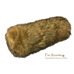 Faux Fur Bolster, neck Roll Pillow - Shaggy - Wolf, Coyote - Sofa, Chair, Bed, Accent Pillow, Throw Pillow - by Fur Accents - USA