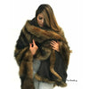 Plush Pieced Fur Throw Blanket, Rich Brown, Brown Minky Cuddle Reverse, Bedspread, Luxury Fur, Cuddle Fur Lining, Fur Accents, USA