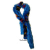 Exotic Faux Fur Double Scarf - Luxurious Plush Designer Fashion - Multi Color Blue and Patchwork Shag Boa - Fur Scarves by Fur Accents USA