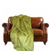 Plush  Faux Fur Throw Blanket, Soft Olive Green  Shag Fur - Luxury Fur - Minky Snuggle, Cuddle Fur Lining Fur Accents USA