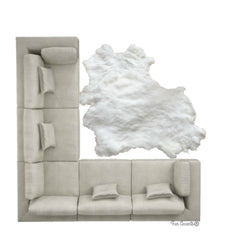 We Designed the Perfect Sheepskin Rug - Luxury Faux Fur - Random "L" Shaped Pelt Rug - Fill That Empty Space With A Beautiful Conversation Piece - Hand Made by Fur Accents USA