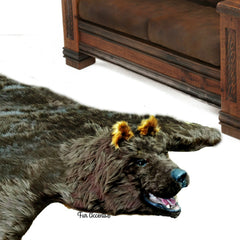 Man Made Bear Skin Area Rug. Realistic. Premium Quality Hand Crafted Faux Fur. Lodge .Cabin. Faux Taxidermy Alternative. Old Fashion. Rustic. Cottage Décor. Made in America by Fur Accents USA