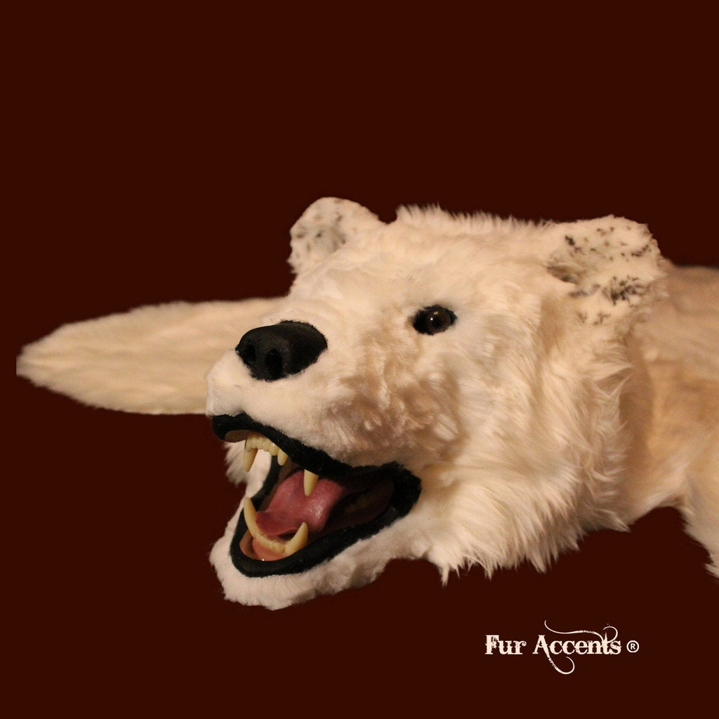 Hand Crafted Bear Skin Rug - Realistic - Life Size - Luxury Fur - Brown - White - Black - Off White - Perfect for Your Lodge, Log Cabin, Living Room, Man Cave or Den - Hand Made in America by Fur Accents USA
