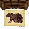 Plush Faux Fur Area Rug - Standing Bear Art Rug - Rectangle - Hand Sewn - Micro Suede Lining - Western - Log Cabin - Fur Accents - USA