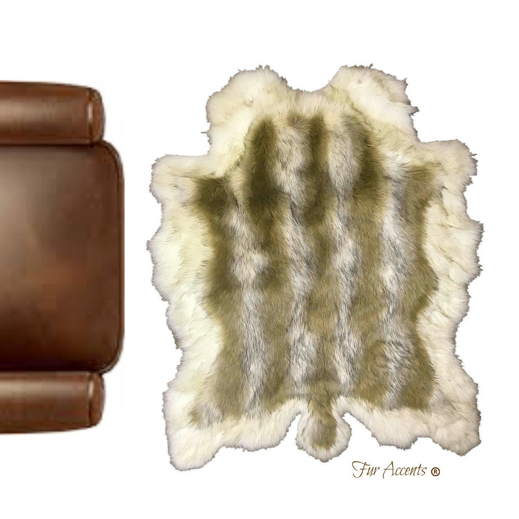 Extraordinary Hand Crafted Faux Fur Rug, Luxury Fur, Soft, Thick, White Border, Bear Skin Rug, Sheepskin, Designer Shag Carpet, Fur Accents USA