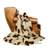 Plush Faux Fur Throw Blanket - Bedspread - Luxury Fur - Brown and White Icelandic Sheepskin - Exclusive - Handmade by Fur Accents - USA