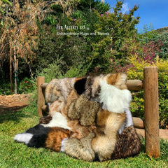 Plush Faux Fur Bedspread or Duvet - Mixed Animal Pelt Patchwork - Shag - Premium Quality - USA - Minky Fur Lining - All Sizes