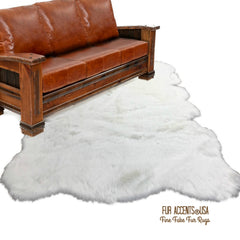 Plush Faux Fur Area Rug - Shaggy Thick Sheepskin - Country Edge - Design Shape - Throw Carpet - 6 Colors Designer Art Rug by Fur Accents USA