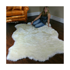 Plush Faux Fur Area Rug - Luxury Fur Thick Shaggy Polar Bear Pelt  - Bear Skin Rug - Fur Accents USA
