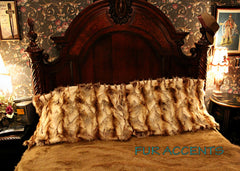 Plush Faux Fur Throw Blanket, Brown Rabbit, Luxury Fur Bedspread, Minky Cuddle Fur Lining, Expertly Made by Fur Accents, USA