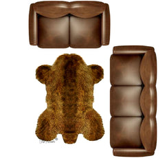 Man Made Bear Skin Rug - Plush Faux Fur Area Rug - Light Golden Brown - Pelt Shape - Designer Art Rug Collection - Hand Made to Orderby Fur Accents USA