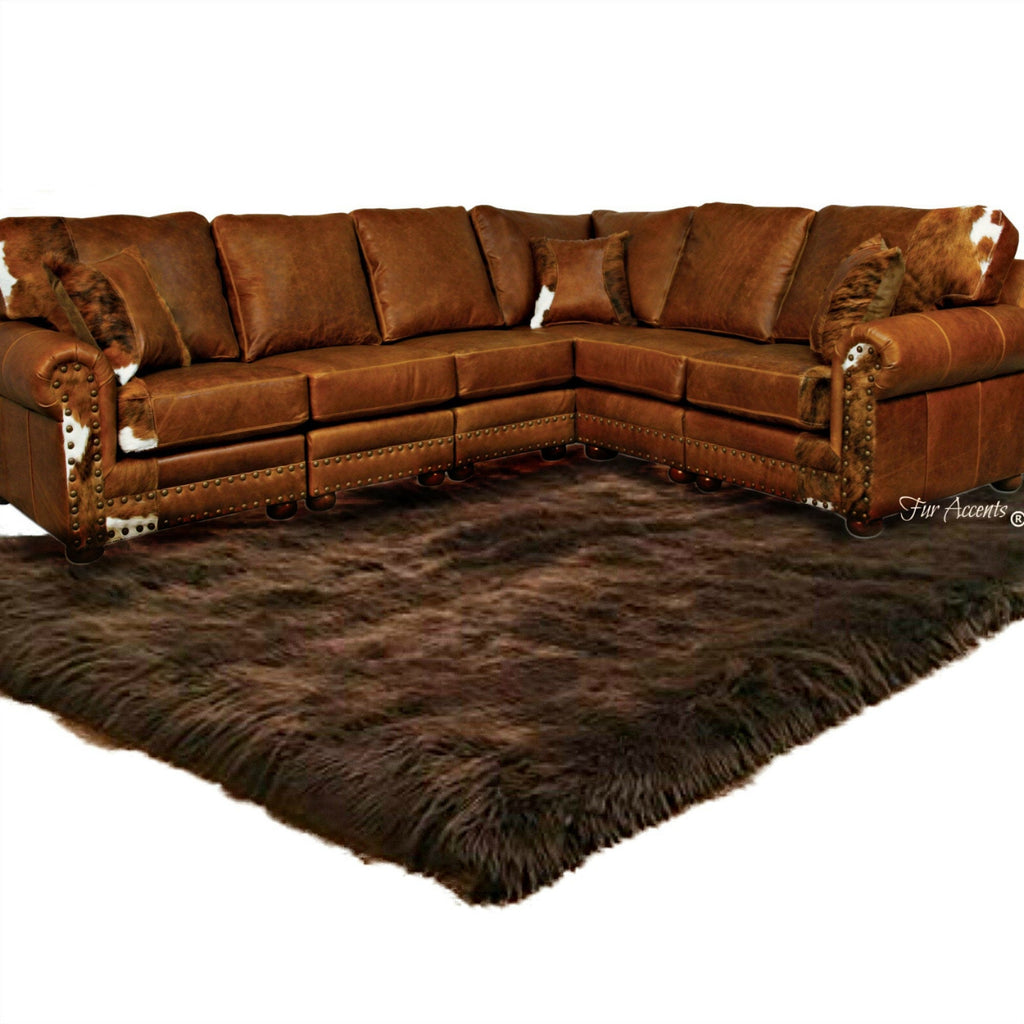 Plush Faux Fur Area Rug - Shaggy Sheepskin - Rectangle Shape - Designer Throw Carpet - 6 Colors -Art Rug by Fur Accents - USA