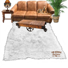 Plush Faux Fur Area Rug - Luxury Fur Thick Shag Sheepskin -  Bonded Ultra Suede Non Slip Lining - Rectangle - Fur Accents USA