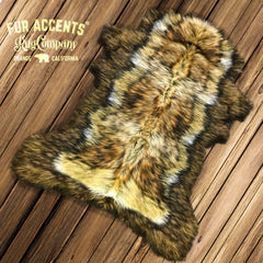 Plush Faux Fur Area Rug - Luxury Fur Thick Double Deer Skin - Faux Fur - Animal Pelt Shape Designer Throw Art Rug by- Fur Accents - USA