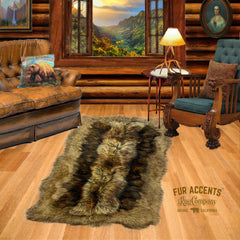 Plush Faux Fur Area Rug - Luxury Fur Pieced Fur Animal Skin - Faux Fur - Rectangle Pelt Shape Designer Throw Art Rug by- Fur Accents - USA