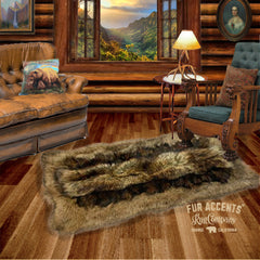 Pieced Fur Bear Skin Rug. Realistic. Faux Fur. Rectangle Shaped Area Rug. Lodge Cabin. Throw Rug. Old Fashion. Rustic. Cottage Decor.Shag