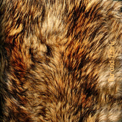 Plush Faux Fur Throw Blanket - Brown Shag Bear Center with Brown Wolf Trim - Hand Sewn - Micro Suede Lining - Fur Accents - USA