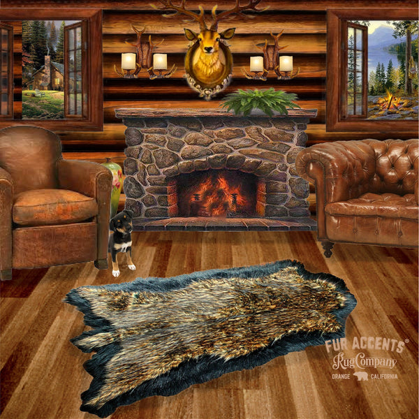 Plush Faux Fur Area Rug - Luxury Fur Thick Double Deer Skin - Faux Fur ...