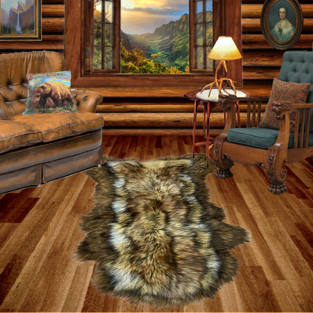 Pieced Bear Skin Rug. Realistic. Faux Fur. Area Rug. Lodge Cabin. Throw Rug. Old Fashion. Rustic. Cottage Decor.Shag. Gifts for him. For Dad