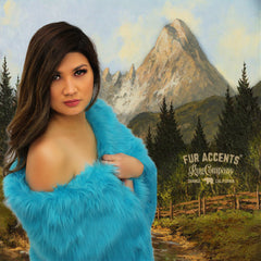 Plush  Faux Fur Throw Blanket, Bedspread, Soft, Turquoise Blue Shag, Luxury Fur - Minky Cuddle Fur Lining Fur Accents USA